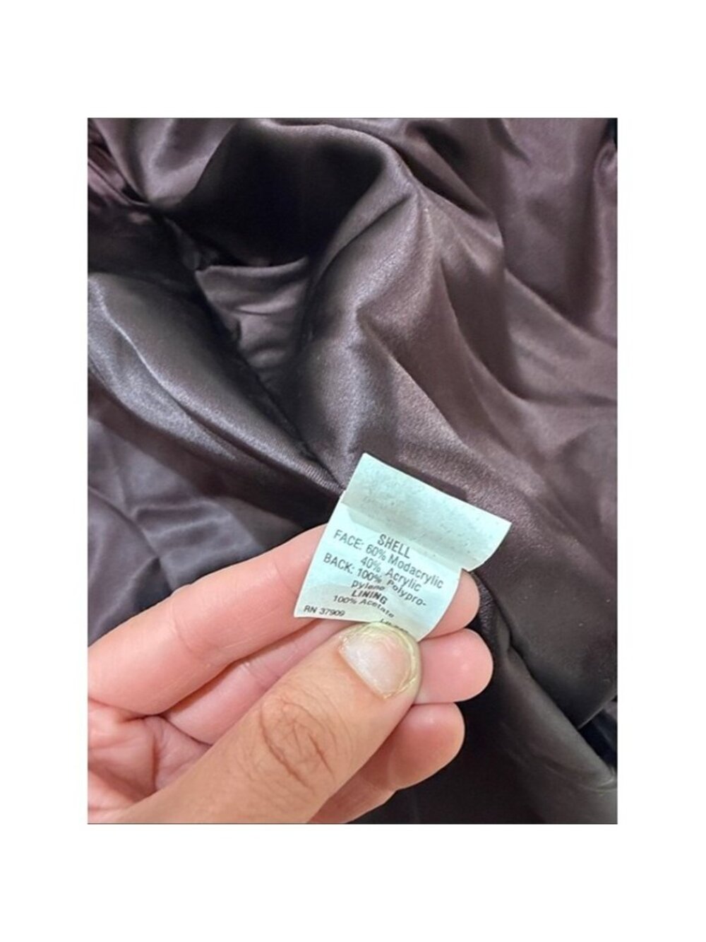 Vintage Monterey Fashions 80/90s faux mink coat black size large - Picture 8 of 9